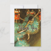 バレリナダンスグリーンダンサーエドガーデガ絵画ス サンキューカード (正面)