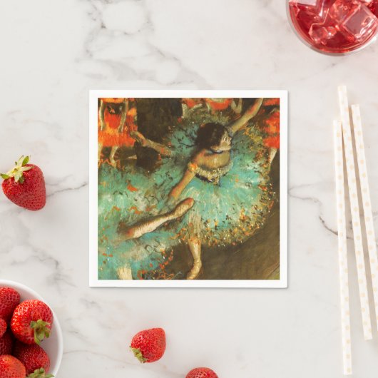 バレリナダンスグリーンダンサーエドガーデガ絵画ス スタンダードカクテルナプキン (インサイチュ)
