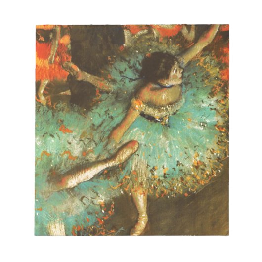 バレリナダンスグリーンダンサーエドガーデガ絵画ス ノートパッド (正面)