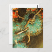 バレリナダンスグリーンダンサーエドガーデガ絵画ス ポストカード (正面/裏面)
