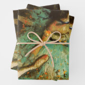 バレリナダンスグリーンダンサーエドガーデガ絵画ス ラッピングペーパーシート (インサイチュ)