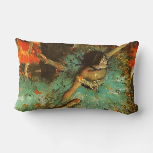 バレリナダンスグリーンダンサーエドガーデガ絵画ス ランバークッション (裏面)