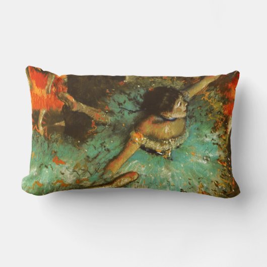 バレリナダンスグリーンダンサーエドガーデガ絵画ス ランバークッション (正面)