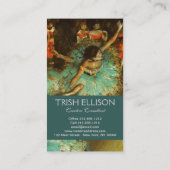 バレリナダンスグリーンダンサーエドガーデガ絵画ス 名刺 (裏面)