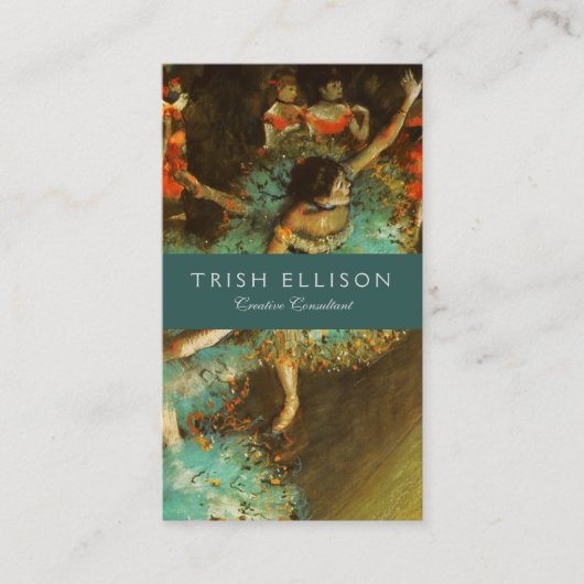バレリナダンスグリーンダンサーエドガーデガ絵画ス 名刺