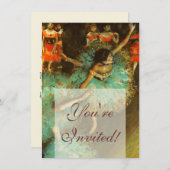 バレリナダンスグリーンダンサーエドガーデガ絵画ス 招待状 (正面/裏面)