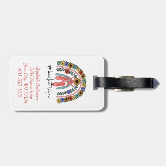 バレリナダンススタジオバレエインストラクターダンサー ラゲッジタグ (裏面横)