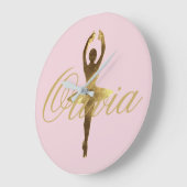 バレリナダンスピロエレガントーエットバレエダンサー ラージ壁時計 (傾斜)