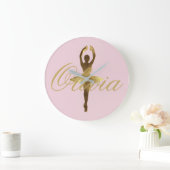 バレリナダンスピロエレガントーエットバレエダンサー ラージ壁時計 (ホーム)