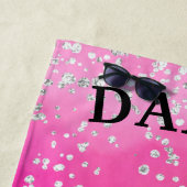 バレリナダンスピンクグラデーションの輝き ビーチタオル (インサイチュ)