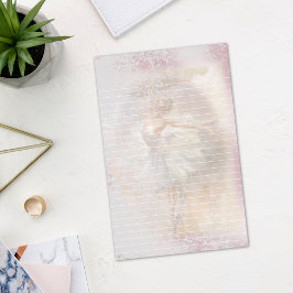 バレリナダンスポーズホワイトライン 便箋