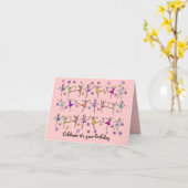 バレリナダンス誕生日カード カード (黄色い花)
