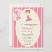 バレリナダンス誕生日招待状 招待状 (正面)