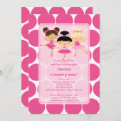 バレリナダンス誕生日招待状 招待状 (正面/裏面)