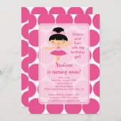 バレリナダンス誕生日招待状 招待状 (正面/裏面)