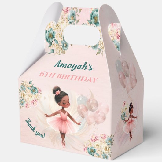 バレリナダークスキンピンクガール誕生日ラージ フェイバーボックス (正面)