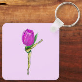 バレリナチューリップバレエダンサーのキーチェーン キーホルダー (裏面)