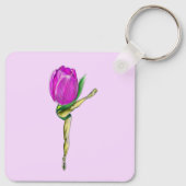 バレリナチューリップバレエダンサーのキーチェーン キーホルダー (裏面)