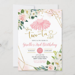 バレリナツチュガールセカンド誕生日招待状 招待状