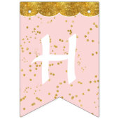 バレリナツチュガールピンク金ゴールド誕生日パーティードコール バンティングフラッグ (第2の旗)