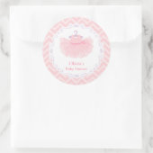 バレリナツチュガールベビーシャワーデコーステッカー ラウンドシール (バッグ)