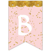 バレリナツチュガールベビーシャワー金ゴールドパーティーデコル バンティングフラッグ (第3の旗)