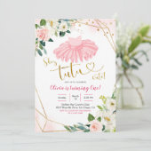 バレリナツチュキュートファースト誕生日招待状 招待状 (スタンド正面)