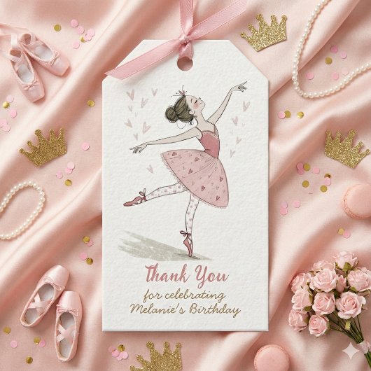 バレリナツチュバースデーパーティー ギフトタグ