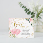 バレリナツチュブズベビーベビーシャワー インビテーションポストカード (スタンド正面)