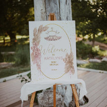 バレリナツチュベイビーシャワーウェルカムサイン