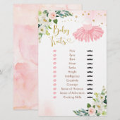 バレリナツチュベイビーシャワーベビートレイトゲーム (正面/裏面)