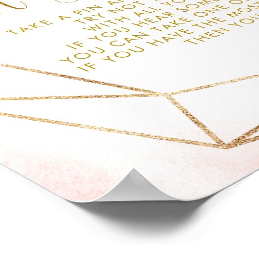 バレリナツチュベイビーシャワー言わないベビー標識 ポスター (角)