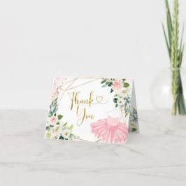 バレリナツチュベビシャワーサンキューカードを折り畳んだ サンキューカード