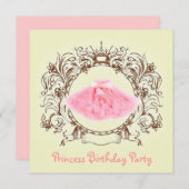 バレリナツツプリンセス誕生日パーティーの招待 招待状 (正面/裏面)
