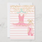 バレリナツツ金ゴールドグリッター紙吹雪1st birthday 招待状 (裏面)