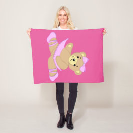 バレリナテディベア フリースブランケット