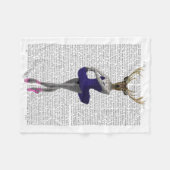 バレリナディアインブルー フリースブランケット (正面(横))