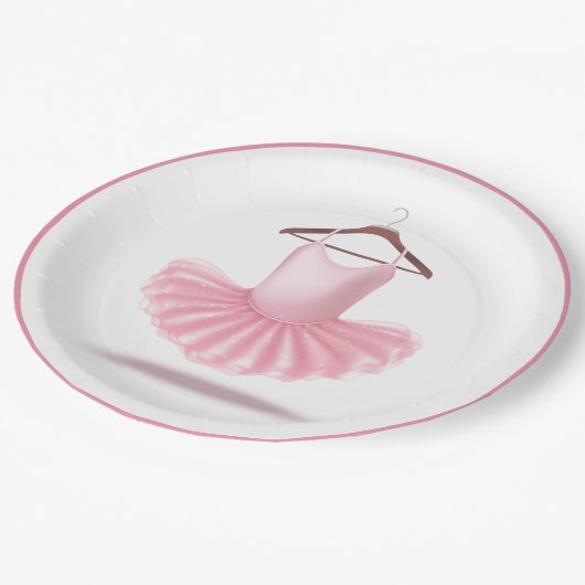 バレリナトゥチュバレエピンクグガーリーラエレガントーム ペーパープレート (アングル)