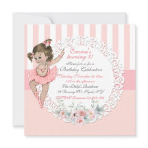 バレリナトゥチュバレエピンクホワイトストライプレース