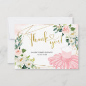 バレリナトゥチュベビーブシャワーサンキューカード サンキューカード (正面)