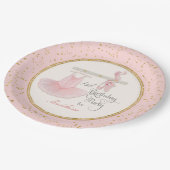 バレリナトゥトゥベビーガールファースト1歳の誕生日パーティー ペーパープレート (アングル)