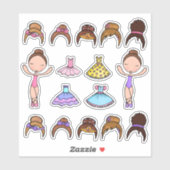 バレリナドレスアップティアラトゥチュステッ遊クカー シール (シート)