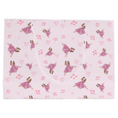 バレリナナナクラッカー誕生日パターン ラージペーパーバッグ (裏面)