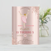 バレリナナナットクラッカーバラ金ゴールドドリップス誕生日 招待状 (スタンド正面)