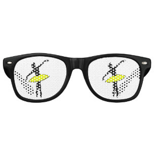 バレリナネオンバレエダンサーシルエットイエロー レトロサングラス