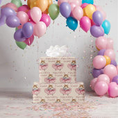 バレリナハムスターガールズパーソナライズされた誕生日 ラッピングペーパー