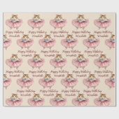 バレリナハムスターガールズパーソナライズされた誕生日 ラッピングペーパー (フラット)