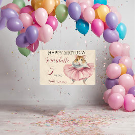 バレリナハムスターガールズパーソナライズされた誕生日 横断幕