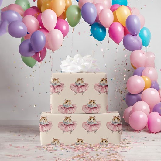 バレリナハムスターガールズ誕生日 ラッピングペーパー