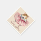 バレリナハムスターガール誕生日サンキューユー スタンダードカクテルナプキン (角)